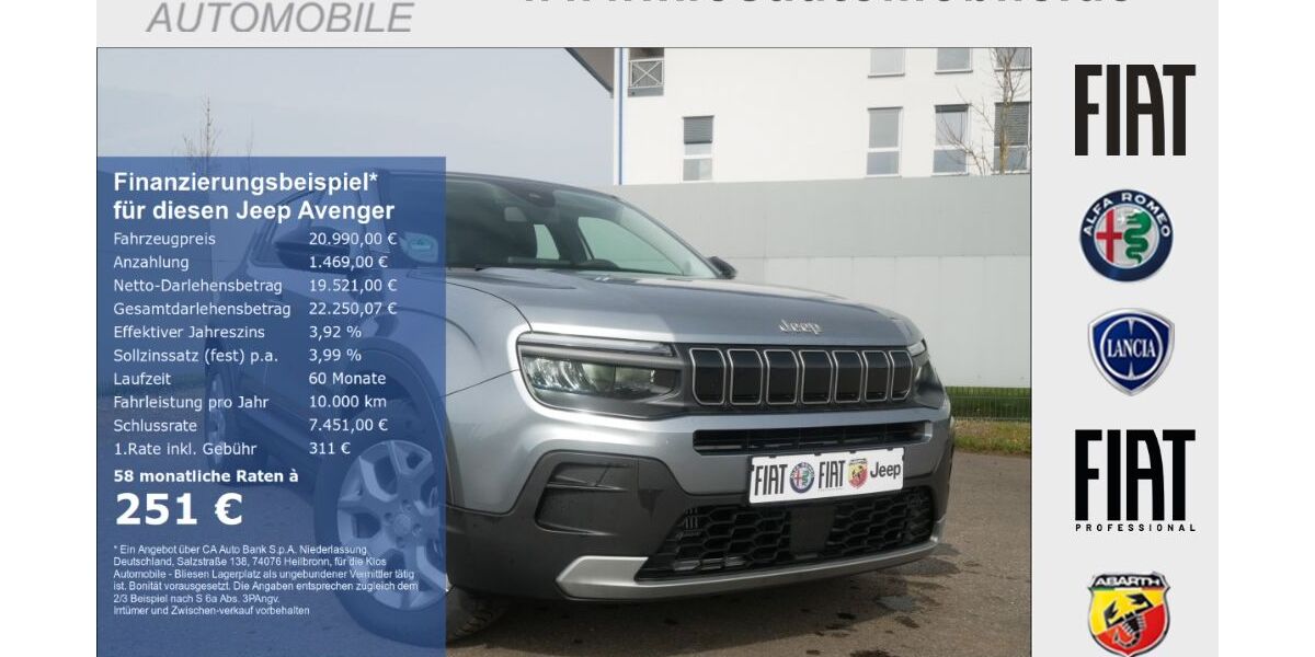 Jeep Avenger 4.367 km 20.990 &euro; Marpingen 66646