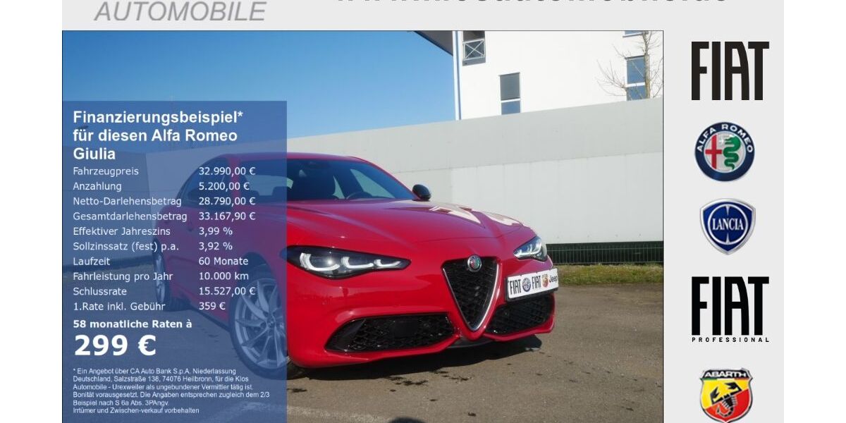 Alfa Romeo Giulia 10.010 km 32.990 &euro; Marpingen 66646